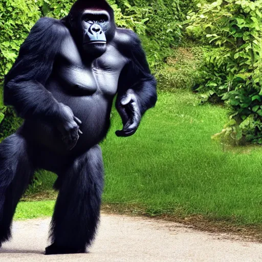 Image similar to a gorilla dressed as a businessman, advertisement