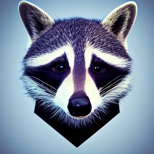 Image similar to low polygon render of a raccoon on a white background, isometric 3 d, ultra hd