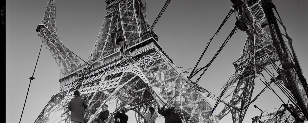 Image similar to building the eiffel tower with spaghetti, canon 1 0 mm, cinematic lighting, photography, kodachrome film