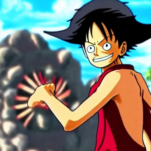 Image similar to luffy as dragon, cinematic