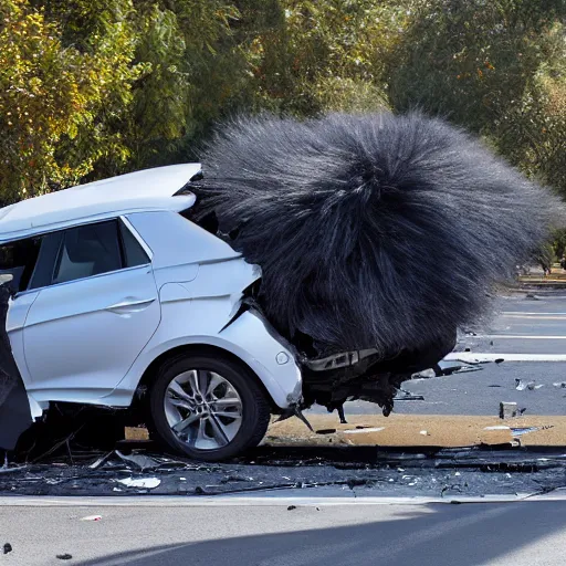 Image similar to fuzzy car crash, ultra hd