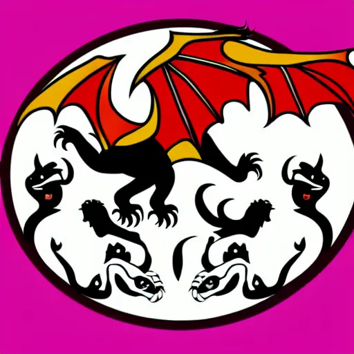 Image similar to vector art of welsh dragon and panda mixed, intercrossed, chimera, adobe illustrator