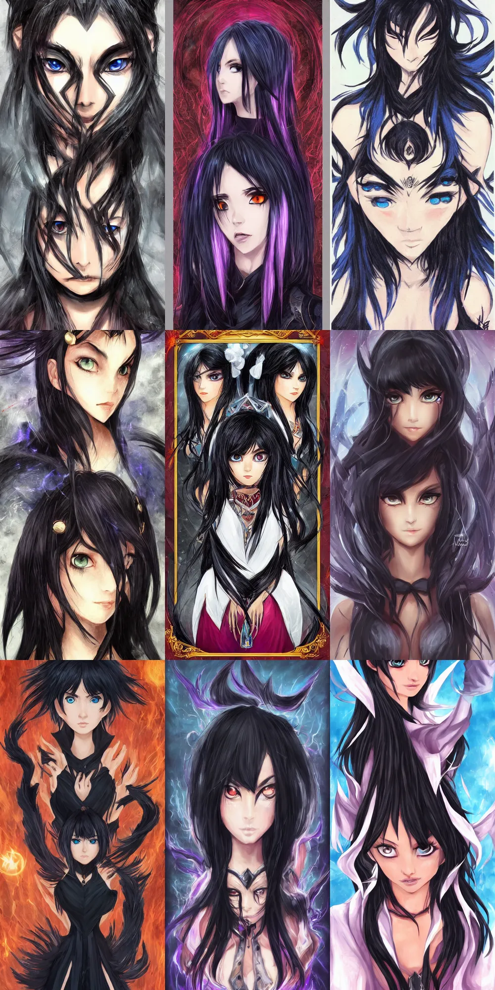 Image similar to black - haired mage, fieryeyes