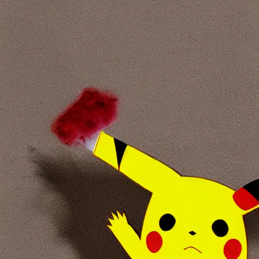 Image similar to photograph of pikachu smoking a blunt, pickachu smoking, smoking blunt, pickachu hitting that loud