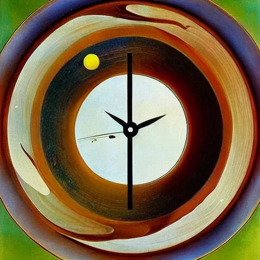 Prompt: planets in a pan looking like a clock by salvador dali painting