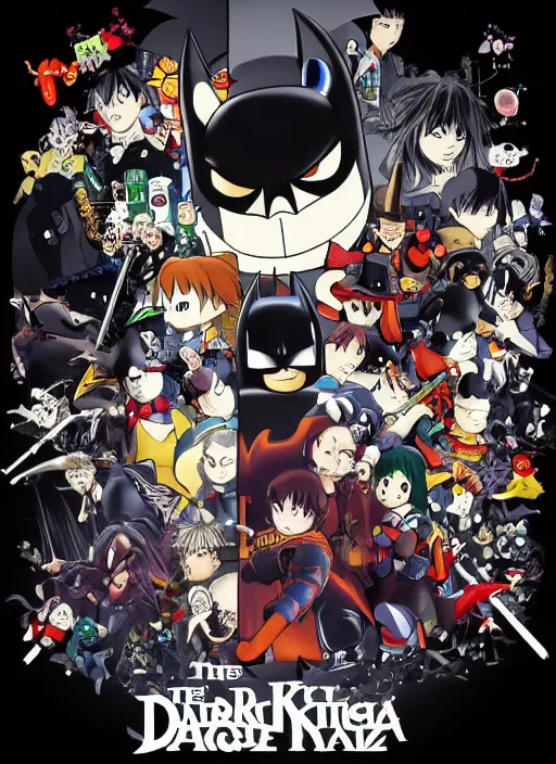 Prompt: The dark knight by Hayao Miyazaki, kawaii elements, anime theme, award winning