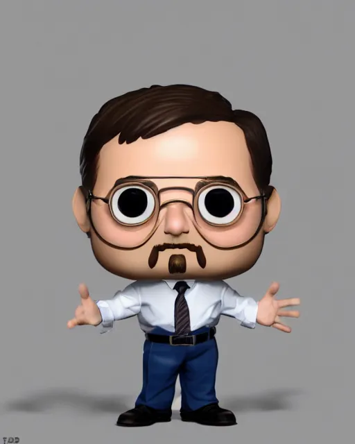 Image similar to full body 3d render of Steve Carell as a funko pop, studio lighting, white background, blender, trending on artstation, 8k, highly detailed