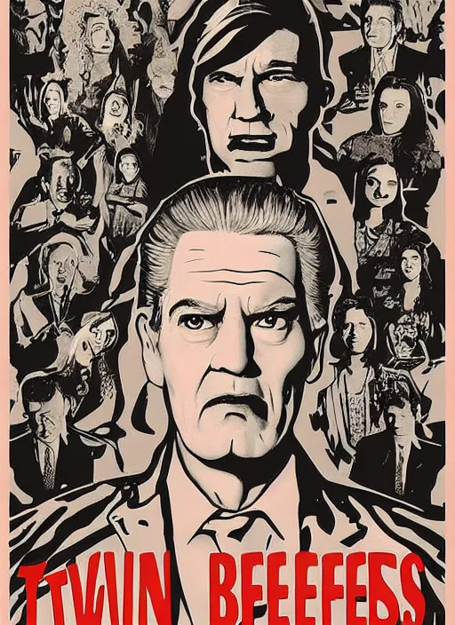 Image similar to twin peaks movie poster art by mike saputo