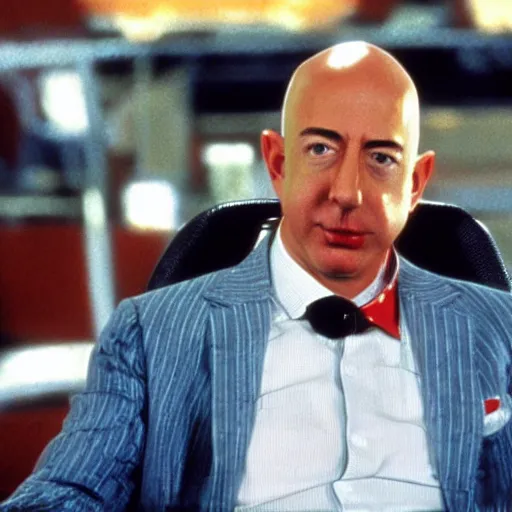 Image similar to jezz bezos as one of the coneheads movie still