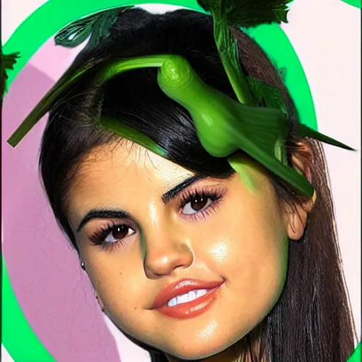 Image similar to human celery as selena gomez photoshop