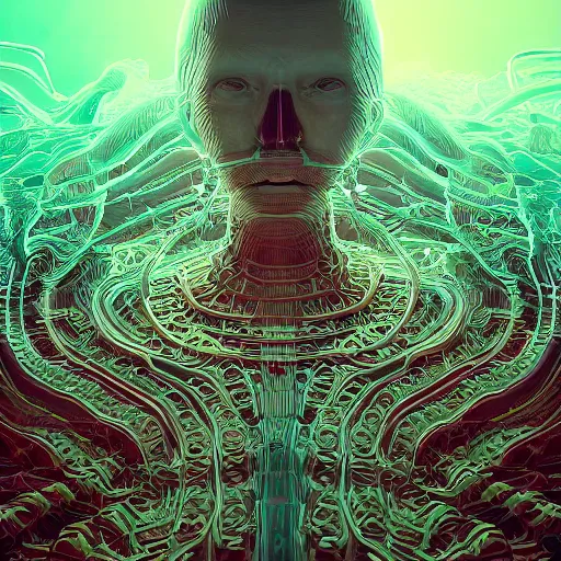Prompt: existential dread, bizzare, intricate, abstract, by Tooth Wu, by WLOP, by Beeple, by Dan Mumford, Octane Render, highly detailed