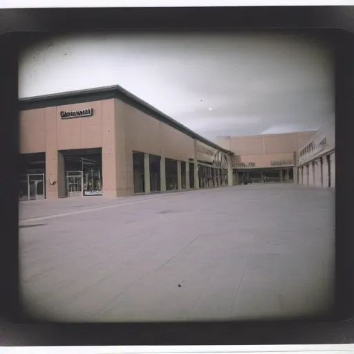 Image similar to Beautiful Photograph of a liminal polaroid of an empty mall