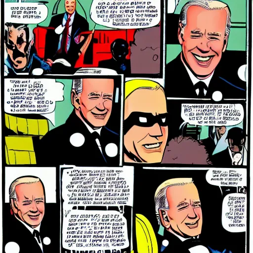 Image similar to joe biden with super powers, nuclear theme, comic book style, superhero