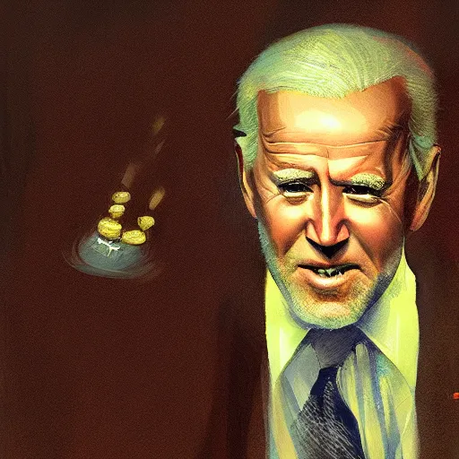 Image similar to joe biden as the lubavicher rebbe, jewish devotional art by greg rutkowski