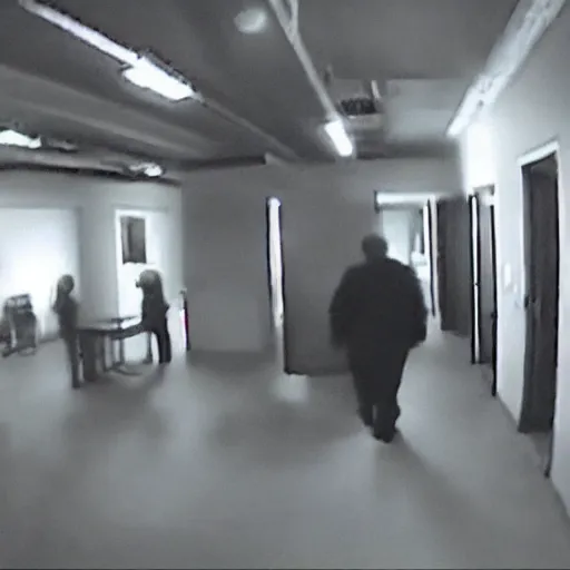 Prompt: Surveillance video of The Backrooms