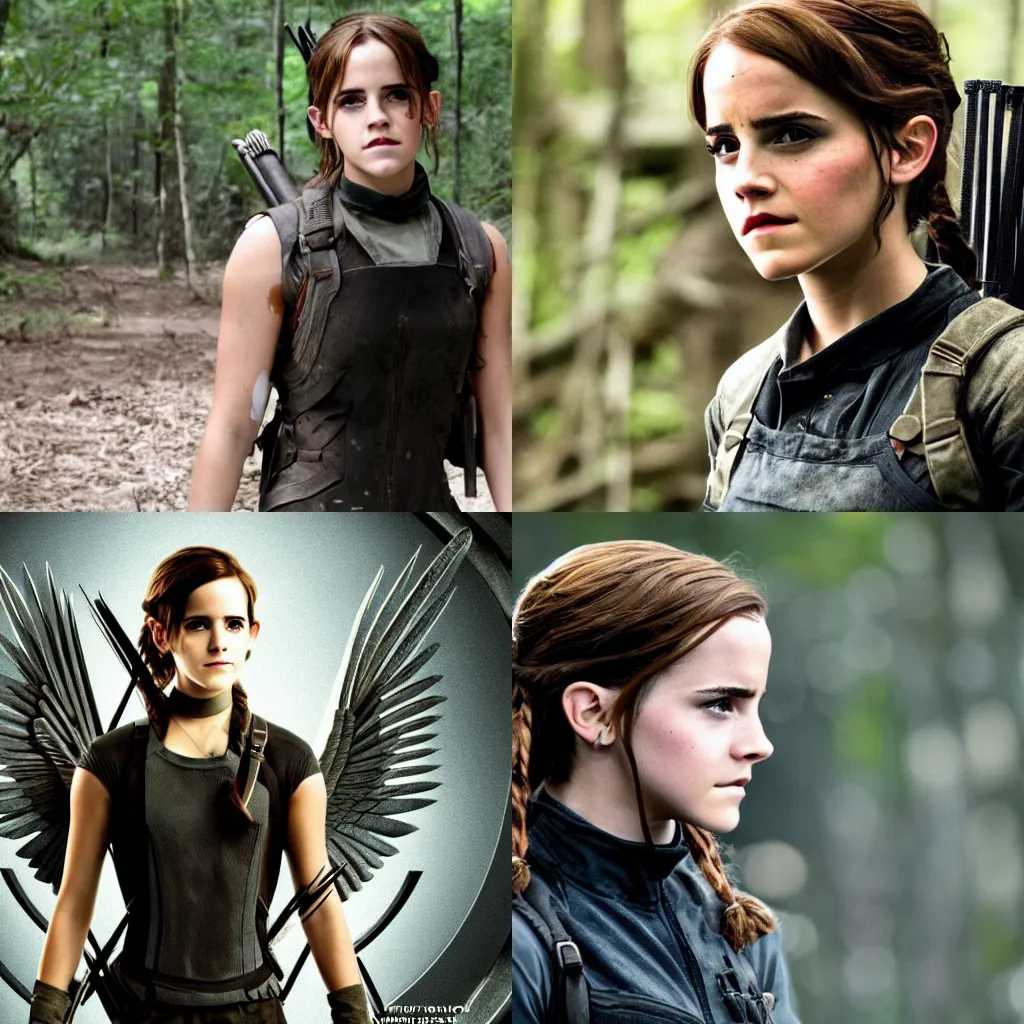 Prompt: Emma Watson in The Hunger Games