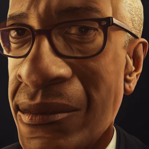 Image similar to a portrait of Gus Fring from Breaking Bad, oil painting, Greg Rutkowski, Charlie Bowater, Beeple, unreal 5, DAZ, hyperrealistic, octane render, RPG portrait, dynamic lighting, fantasy art, beautiful face