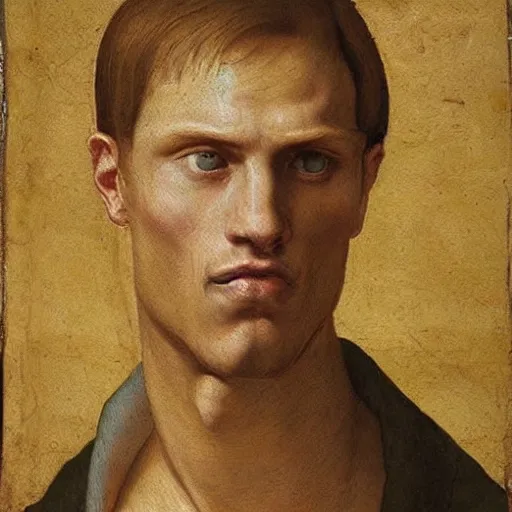 Image similar to A 14th century italian renaissance oil painting of Jerma985, portrait of Jerma985, grainy, realistic, very realistic, hyperrealistic, highly detailed, very detailed, extremely detailed, very neat, very epic, very cool, detailed, trending on artstation