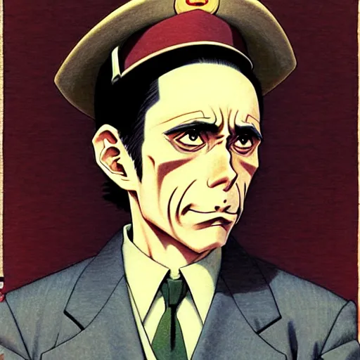 Image similar to anime detective joseph goebbels by hasui kawase by richard schmid