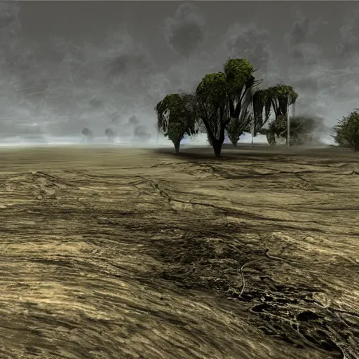 Image similar to surealism death landscape