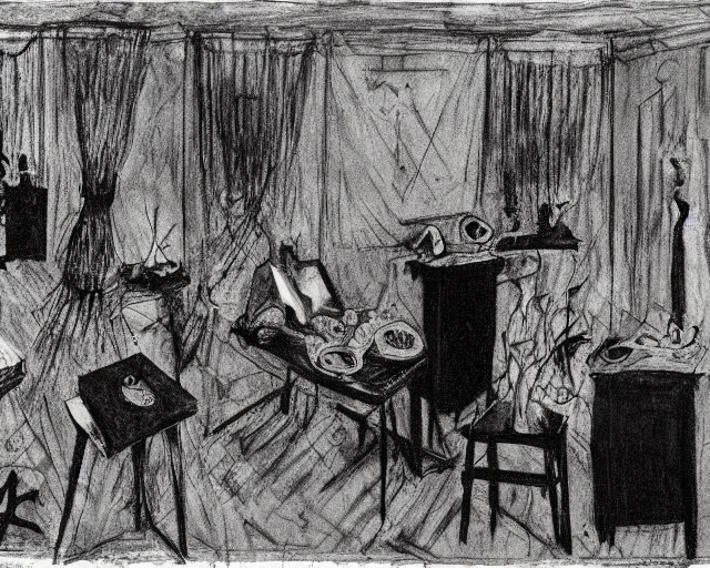 Image similar to the horror of beaurocracy, papers, horror, desks, office, waiting, stress, frustration, anger, crowded, harsh cinematic lighting, high qulity, 4 k, by charles addams and hilma af klint and affandi