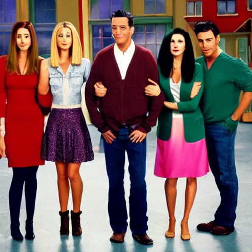 Image similar to still from the hit tv show friends in the style of bojack horseman