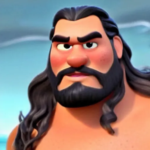 Prompt: Jason momoa As seen in Pixar animated movie up 4K quality super realistic
