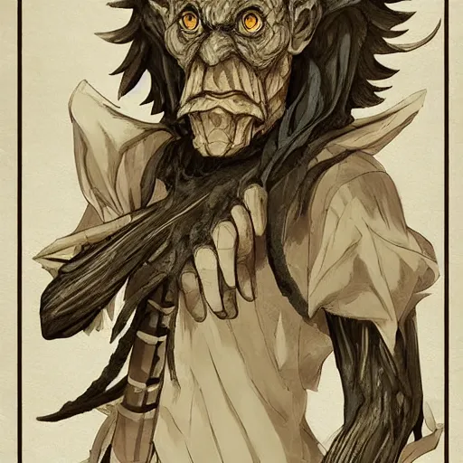 Prompt: portrait of aged, smart monster scientist, anime fantasy illustration by tomoyuki yamasaki, kyoto studio, madhouse, ufotable, trending on artstation