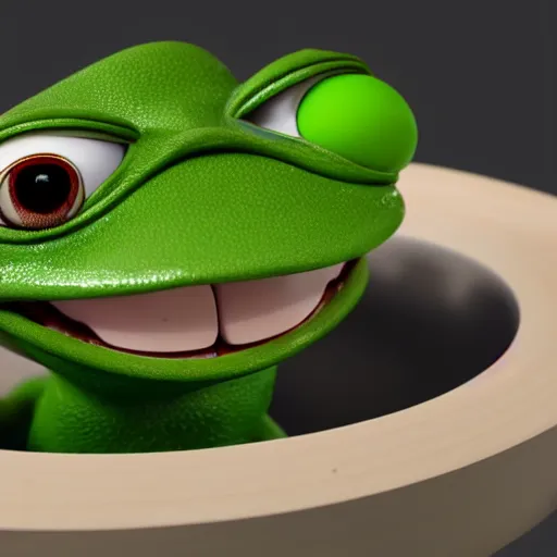 Image similar to pepe the frog discected, pinned open on a disection tray, hyper realistic, octane render, hd, 8 k,