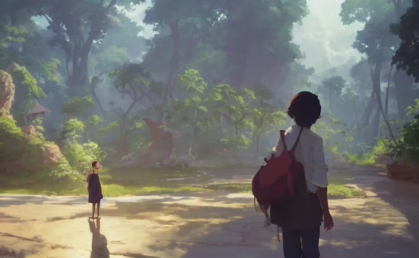 Prompt: a film still Salvador Bahia, medium shot, waist up, studio Ghibli, Pixar and Disney animation, sharp, Rendered in Unreal Engine 5, anime key art by Greg Rutkowski, Bloom, dramatic lighting