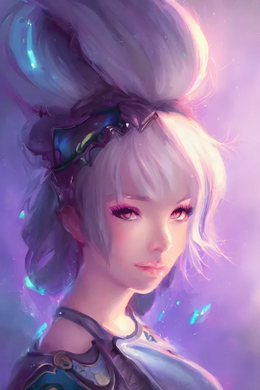 Image similar to a portrait of a cute fantasy girl by Ross Tran