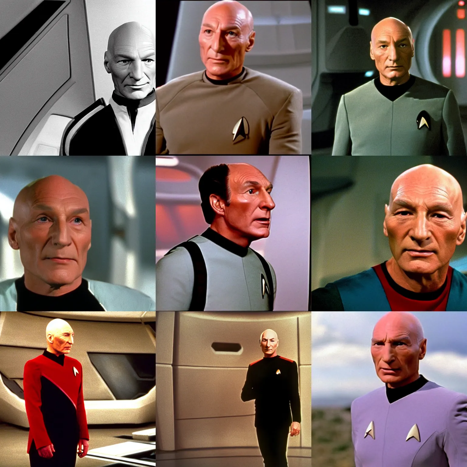 Prompt: Picard in Star Trek The Next Generation 1987