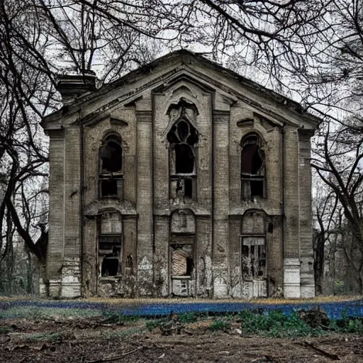Prompt: abandoned architectural masterpiece