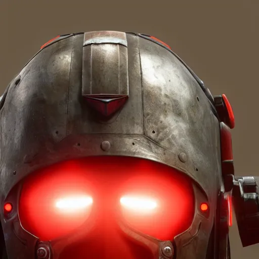 Prompt: grimdark adeptus mechanicus helmet, unreal engine, 8 k, ultra realistic, ultra detail