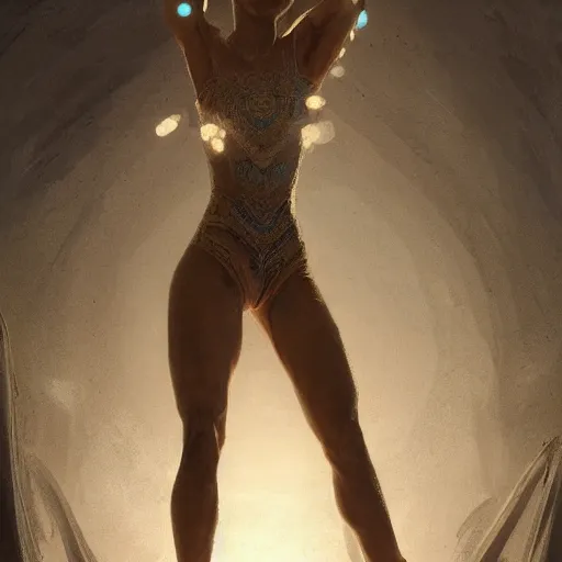 Image similar to a girl made of stone performing dance, intricate, elegant, glowing lights, highly detailed, digital painting, artstation, concept art, sharp focus, illustration, art by wlop, mars ravelo and greg rutkowski