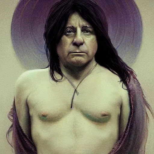 Image similar to Portrait of Danny DeVito, cloak, male, fantasy, extremely detailed, digital painting, artstation, concept art, smooth, sharp focus, illustration, stunning lighting, art by artgerm and greg rutkowski and alphonse mucha and simon stalenhag, realistic character concept, high fantasy, dark atmosphere, golden ratio, cinematic lighting, hyperdetailed, high resolution, insanely detailed and intricate, artstation, Marc Simonetti, Greg Rutkowski, 8k