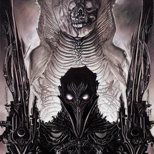 Image similar to the dark gothic creatures among our cosmos who roam the 7 th dimensional planes beyond life as we know it, it is fruitless to attempt contact these horrific souls who are omniously imprisoned, by yoshitaka amano by gerald brom by nekro borja by syd mead