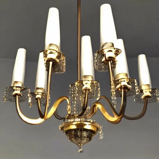 Image similar to ultra modern roaring twenties chandelier light fitting, german design