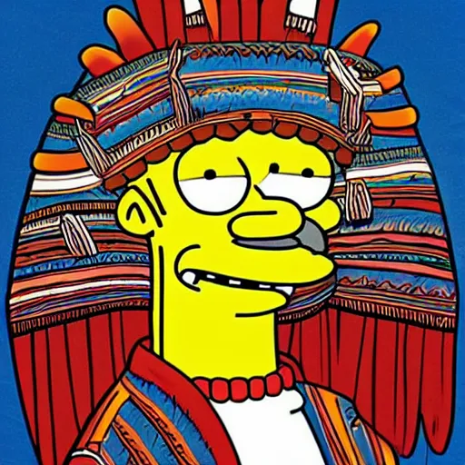 Image similar to tlingit art of homer simpson