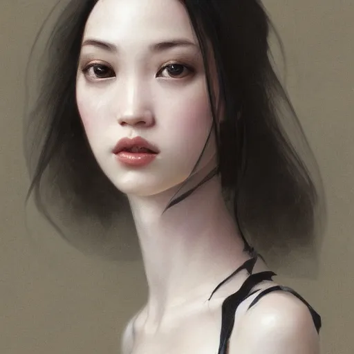 Image similar to Kiko Mizuhara, physically accurate, dynamic lighting, intricate, elegant, highly detailed, digital painting, artstation, HR GIGER, Hieronymus Bosch, Francis Bacon, concept art, smooth, sharp focus, illustration, art by artgerm and greg rutkowski and alphonse mucha