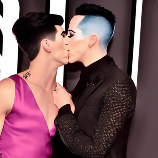 Prompt: james charles gay kiss