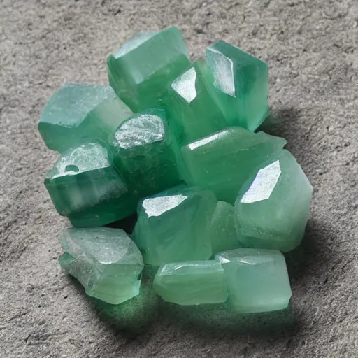 Prompt: green fluorite crystals