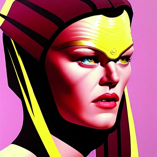 Image similar to portrait soft light, by james jeans frank mccarthy and killian eng, inspired by flash gordon, paintbrush and screen print, fine, sharp detail