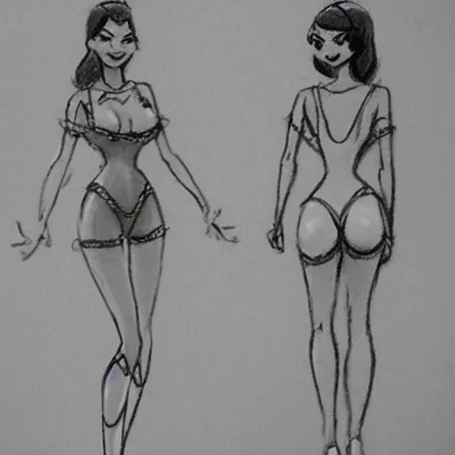 Image similar to milt kahl sketch of victoria justice with kim kardashian body as princess daisy from super mario bros