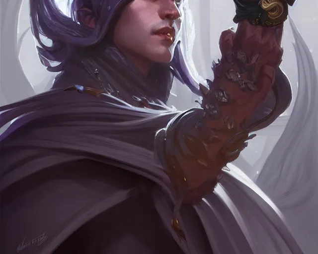 Prompt: shadow mage male acolyte, cheerful, d & d, fantasy, intricate, elegant, highly detailed, digital painting, artstation, concept art, matte, sharp focus, illustration, hearthstone, art by artgerm and greg rutkowski and alphonse mucha