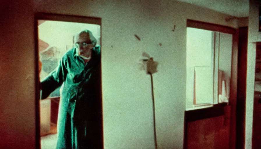 Prompt: 7 0 s film still from a horror movie starring one lonely elderly person, kodachrome, cinecolor, cinestill, film grain, film texture, retro, cinematic, high resolution, photorealism,