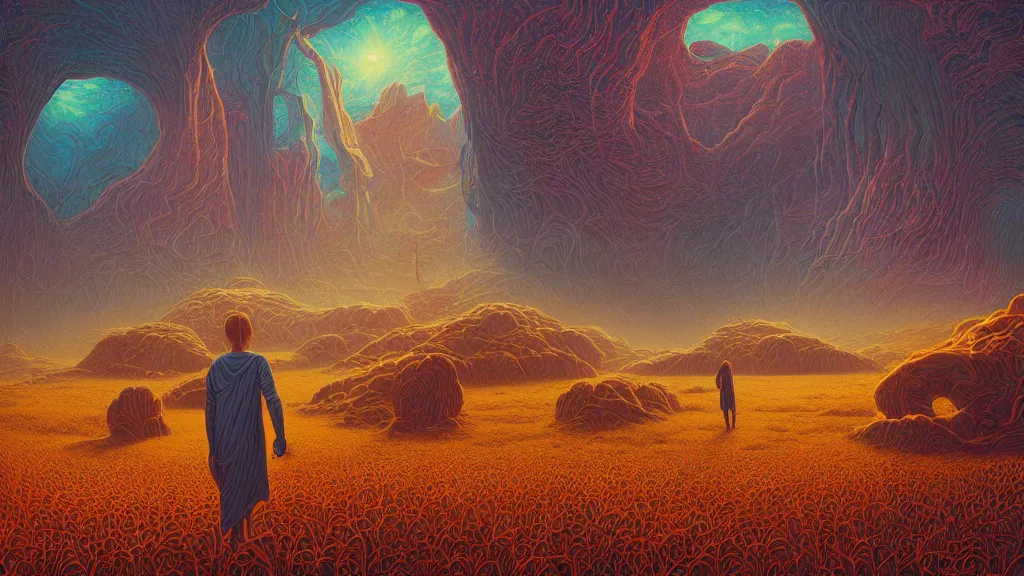 Image similar to lost in the other side of nowhere, digital painting. dreaming latent space. casey weldon. digital render. dan mumford. tim white. retro. bruce pennington.