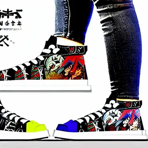 Prompt: fantasy anime jrpg sneaker design designed by studio ghibli, aztec mayan street fashion native punk sneaker design, hip hop sneaker design with subtle mayan patterns, gapmoe yandere grimdark, trending on pixiv fanbox, painted by greg rutkowski makoto shinkai takashi takeuchi studio ghibli, akihiko yoshida