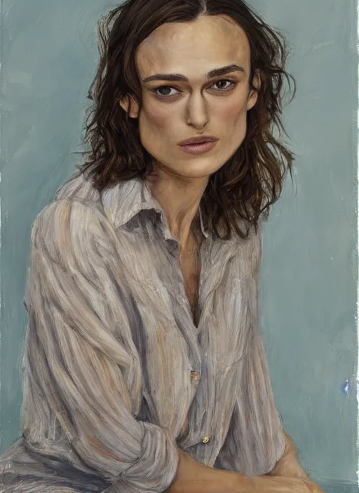 Prompt: Keira Knightley, painted by Lucian Freud, highly detailed, 8k