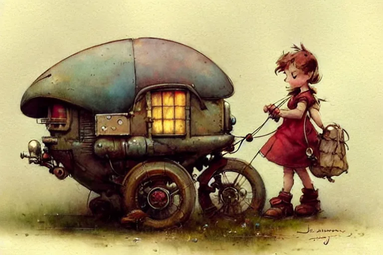 Image similar to adventurer ( ( ( ( ( 1 9 5 0 s retro future robot mouse balloon birthday wagon house. muted colors. ) ) ) ) ) by jean baptiste monge!!!!!!!!!!!!!!!!!!!!!!!!! chrome red